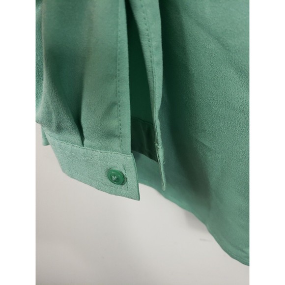 Van Heusen Women's Green long Sleeve Blouse Size M polyester - Picture 5 of 9